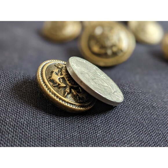 Waterbury shield 9 copper TWO-TONE Set 10 Blazer Suit Jacket Replacement Buttons - Picture 4 of 7